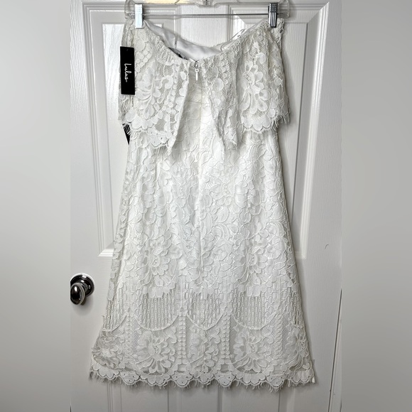 Lulu’s Delia White Lace Strapless Midi Dress size Medium - Picture 3 of 16